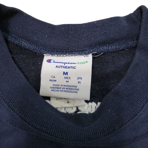 Burgerlords Bestaurant Sweatshirt Size Medium Champion Authentic Sweater Blue - Picture 7 of 7